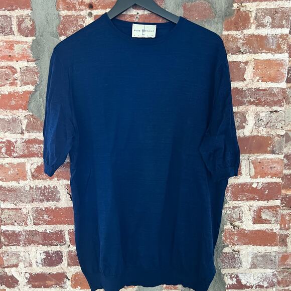 Blue Nails Bangkok Fine-Gauge Indigo Crewneck Sweater (Size L) - Picture 3 of 8